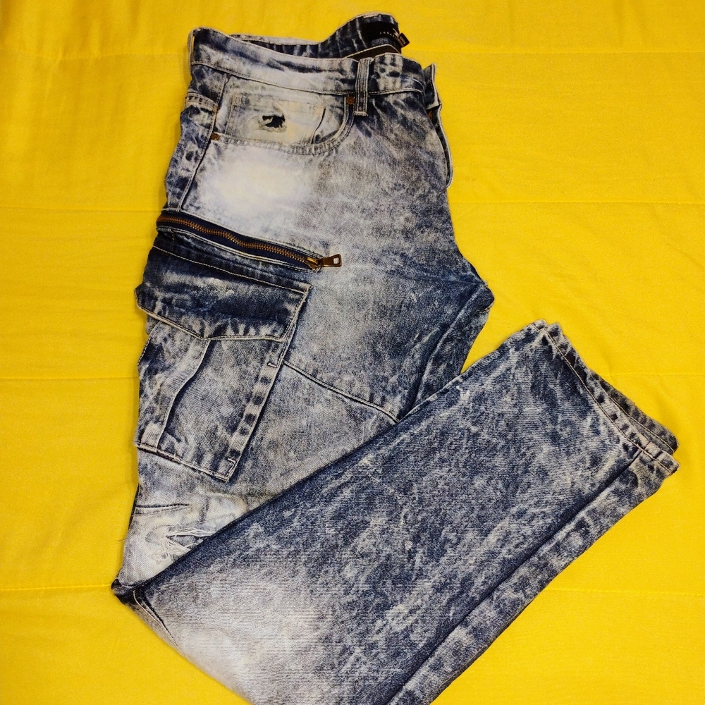 Men's slim fit Jeans Legacy Edition W/Multiple Pockets Faded Back Pockets skinny